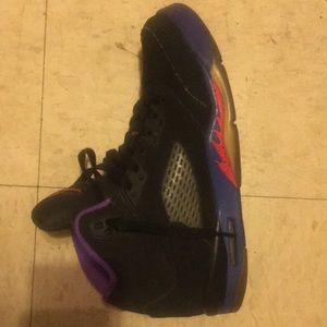 Black and purple retro Jordan 5s